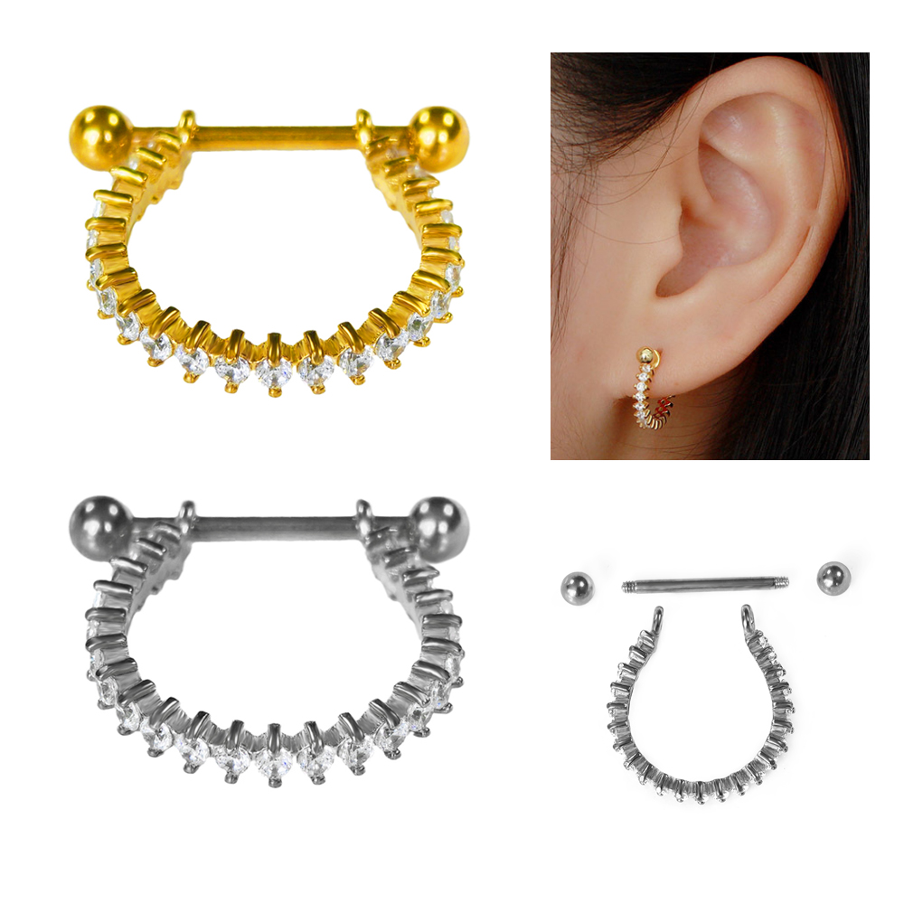 Conch Earring Hoop - 100% pendiente circular de acero inoxidable