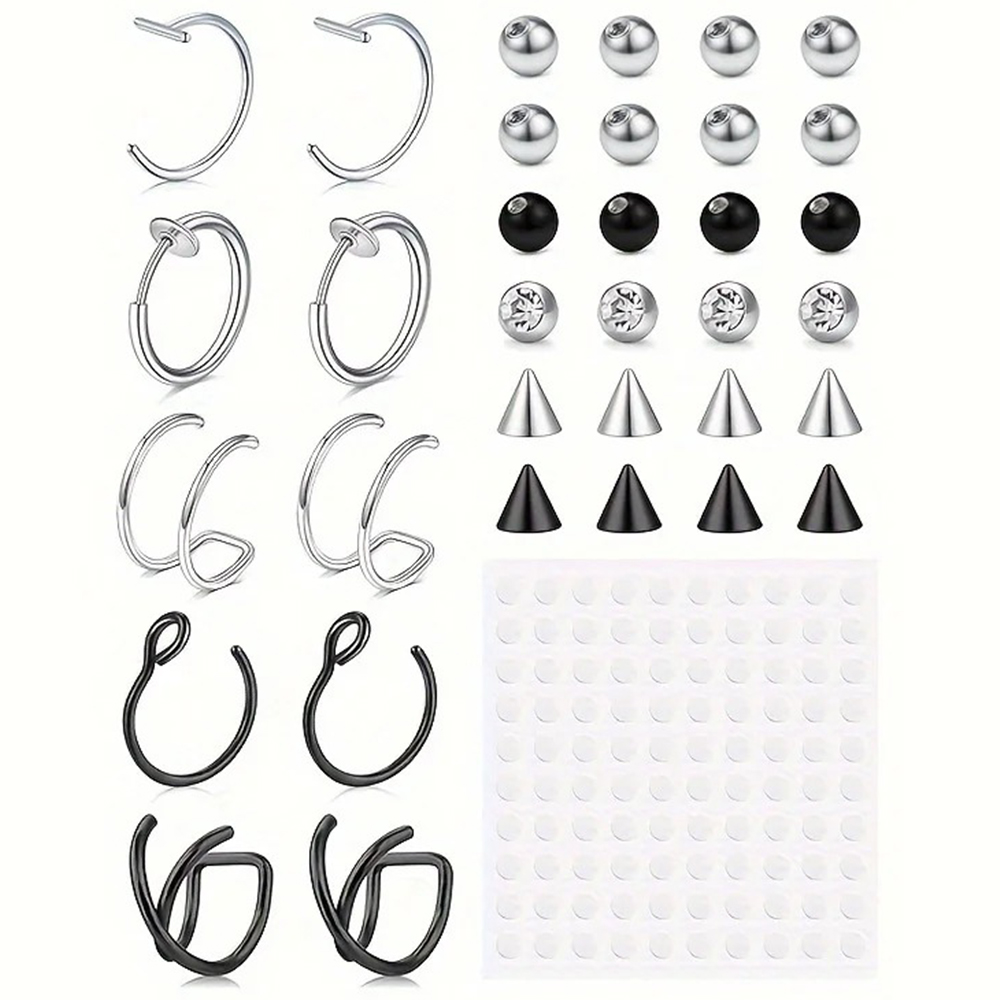Body Jewelry Hoops - Piercings falsos, aro de labio falso,