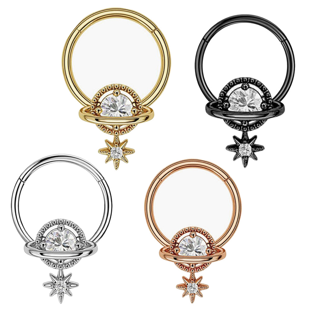 Body Jewelry Cartilage Earrings - Anillos para Septum, Joyería Planetaria, Acero