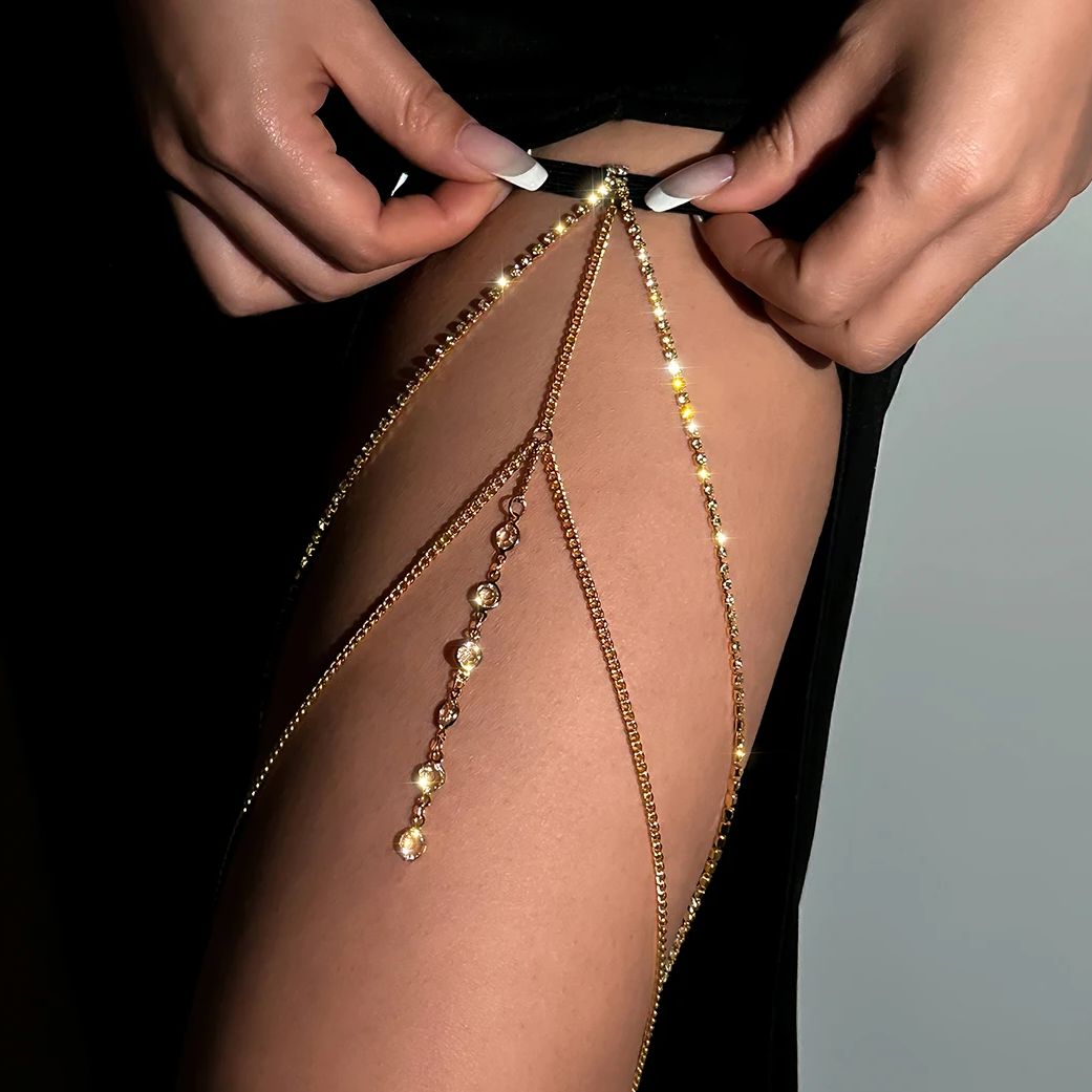 Body Jewelry Thigh Chain - Cadenas para piernas con borlas multicapa