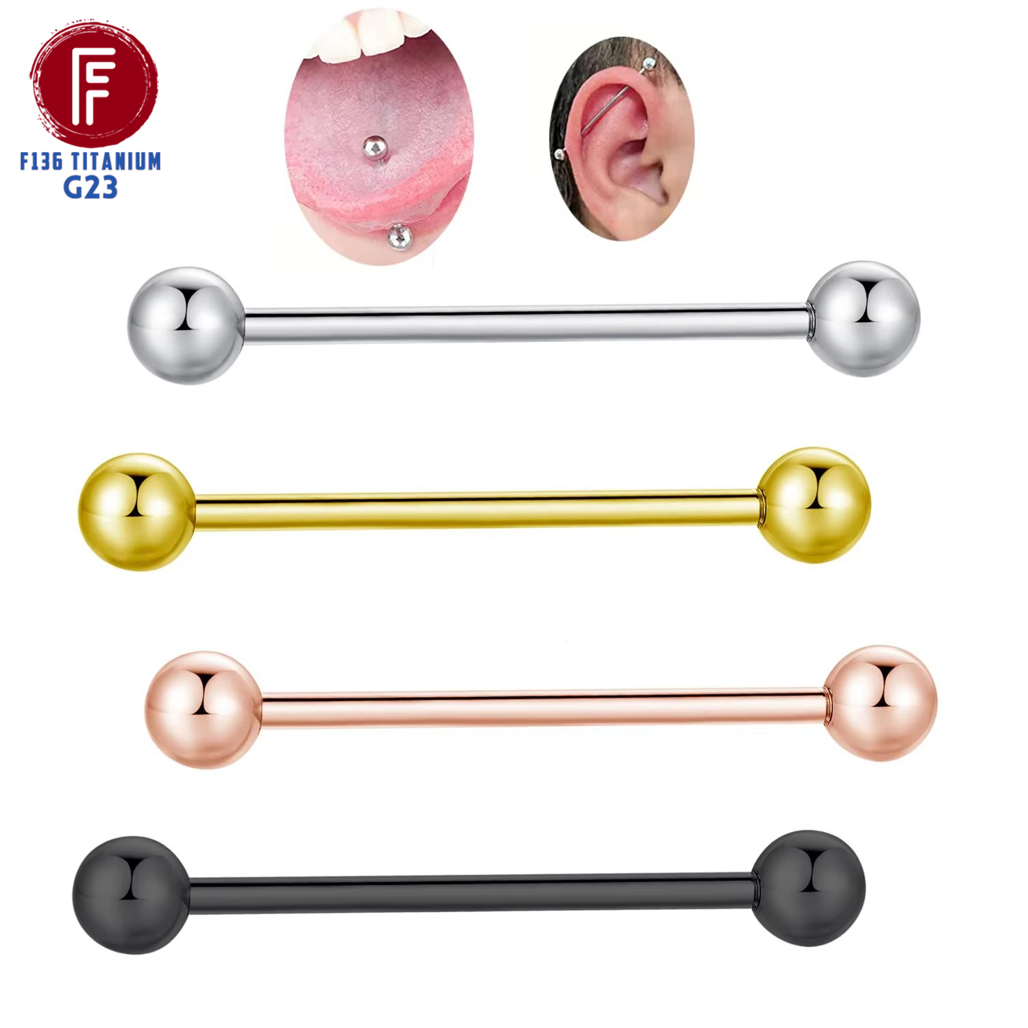 Body Jewelry Nipple Rings - ASTM F136 Piercing de titanio bolas