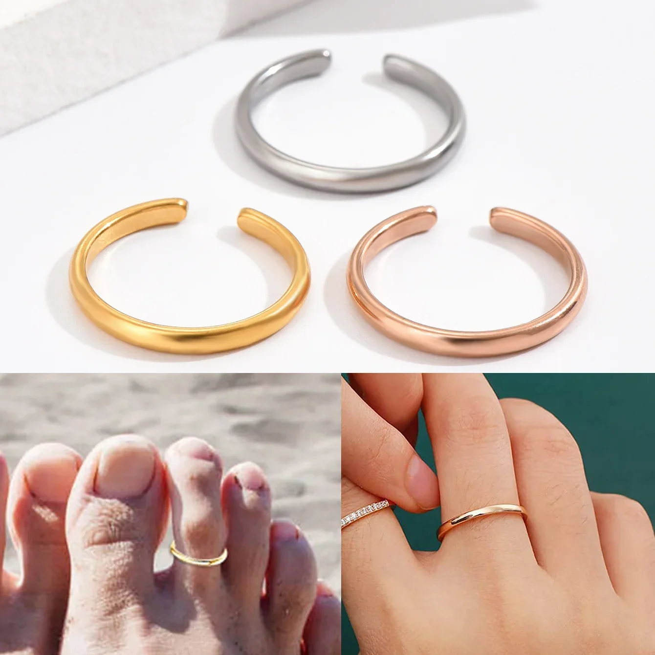 Body Jewelry Hoops - 1 anillos de dedo del pie