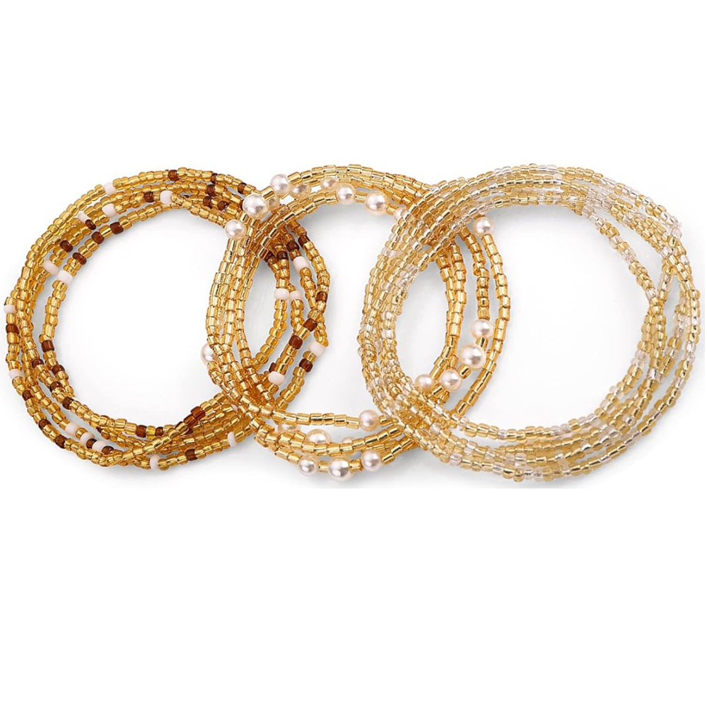 Qualiti Body Jewelry - Cadenas de Cintura Elásticas Africanas para