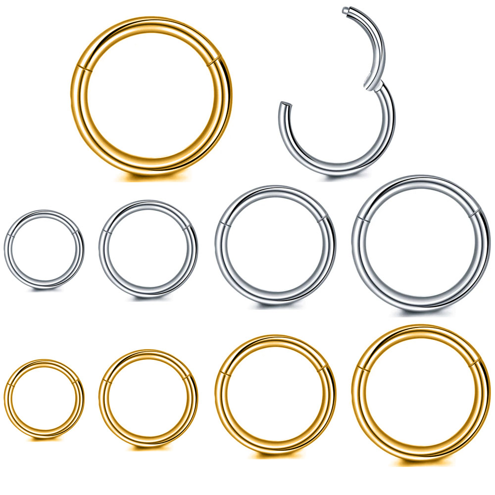 Conch Earring Hoop - 316L Acero quirúrgico Clicker segmento nariz