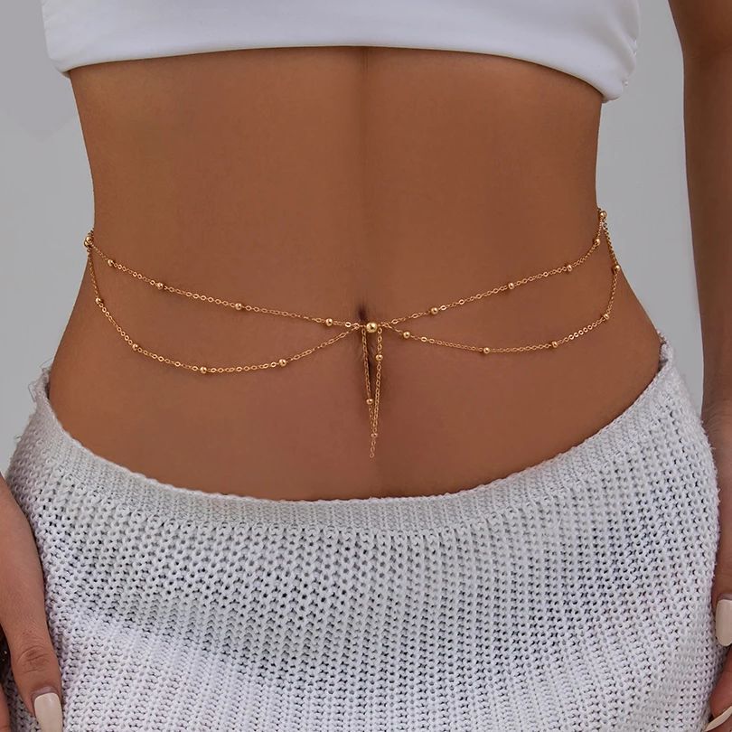 Qualiti Body Jewelry - KunJoe, cadena de cuentas finas multicapa