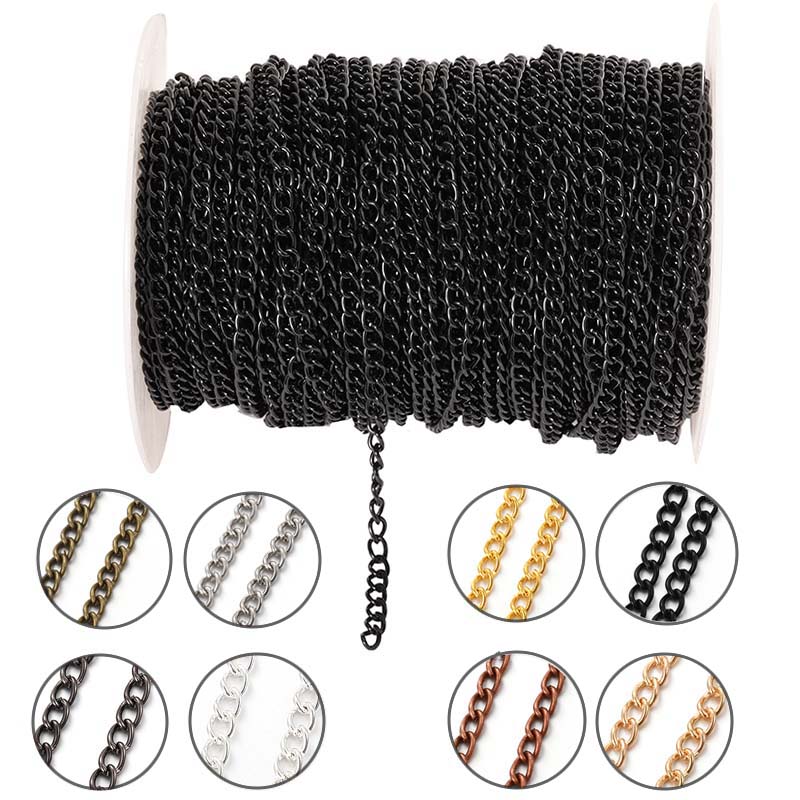 Body Jewels - Cadena Delgada de Metal Plano Ovalado