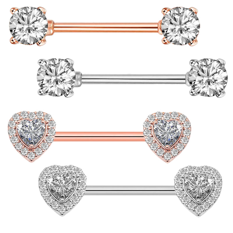 Body Jewelry Nipple Rings - Piercing de acero quirúrgico 316L para