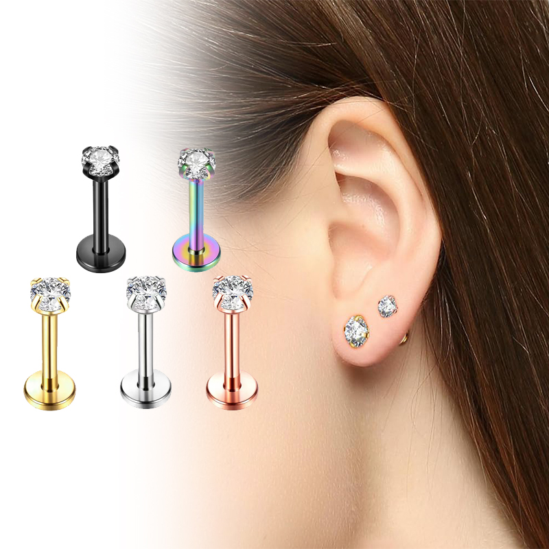 Pendientes de titanio de 16G c - Body Jewelry Cartilage Earrings reseña y precio