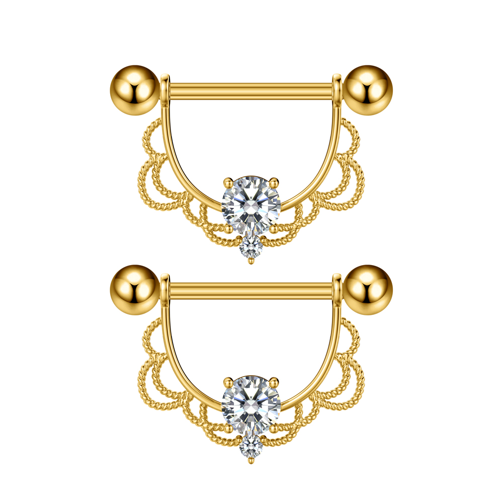 2 Piezas Piercings de Pezón co - Body Jewelry Nipple Rings reseña y precio