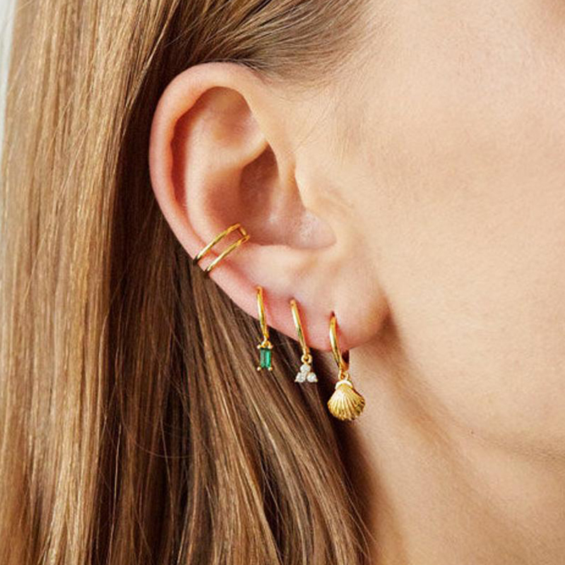 Pendientes colgantes de concha - Conch Earring Hoop reseña y precio