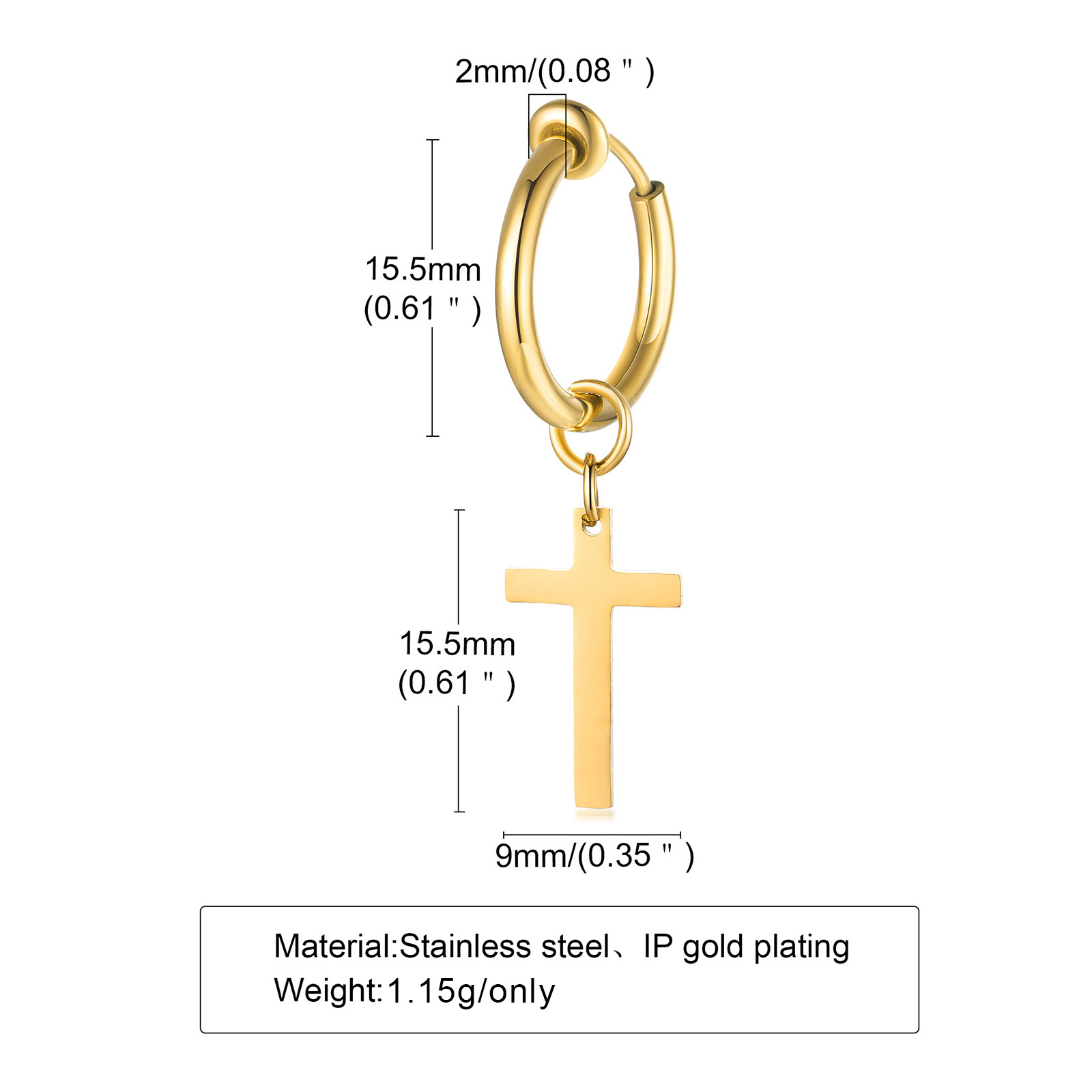 Pendientes cruzados para hombr - Conch Earring Hoop reseña y precio