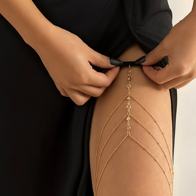 Mujer verano Sexy borla multic - Body Jewelry Thigh Chain reseña y precio