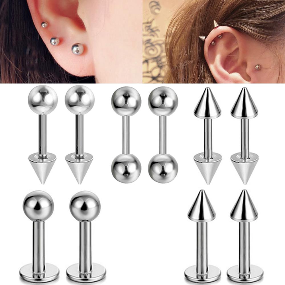 2pcs Labret de acero inoxidabl - Body Jewelry Trend reseña y precio