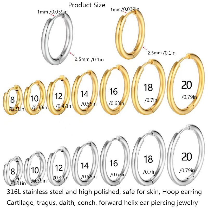 1 par de pendientes de aro peq - Conch Earring Hoop reseña y precio