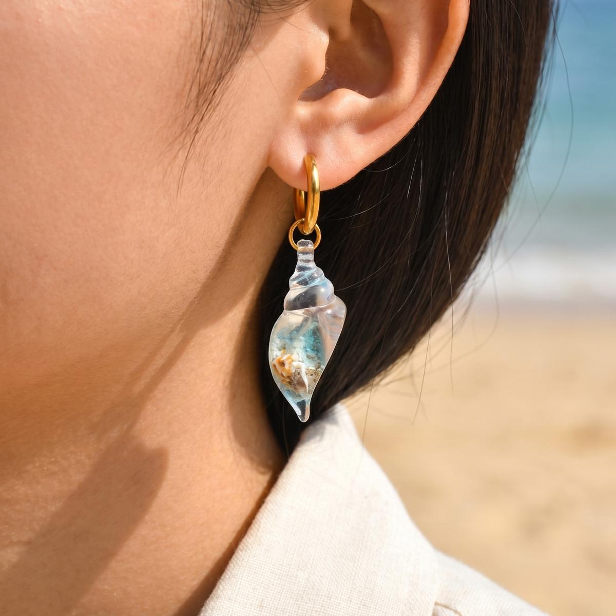Pendientes de Aro con Forma de - Conch Earring Hoop reseña y precio