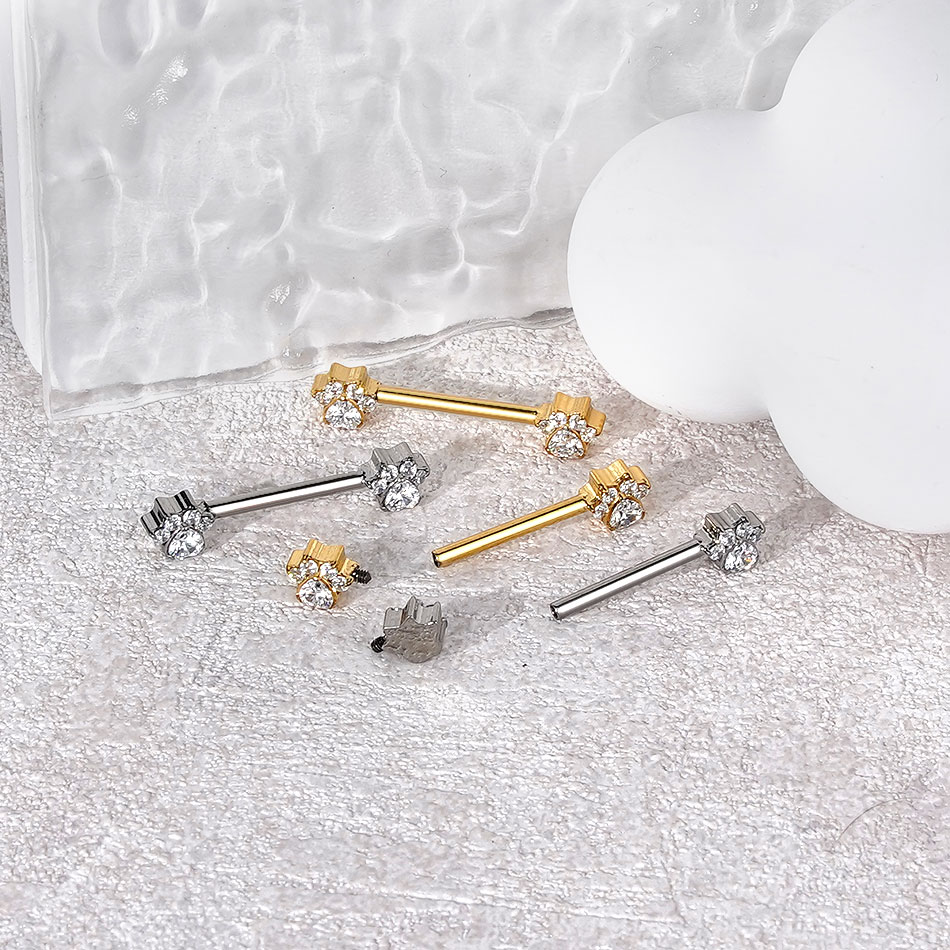1 pieza de titanio flor pezón  - Body Jewelry Nipple Rings reseña y precio