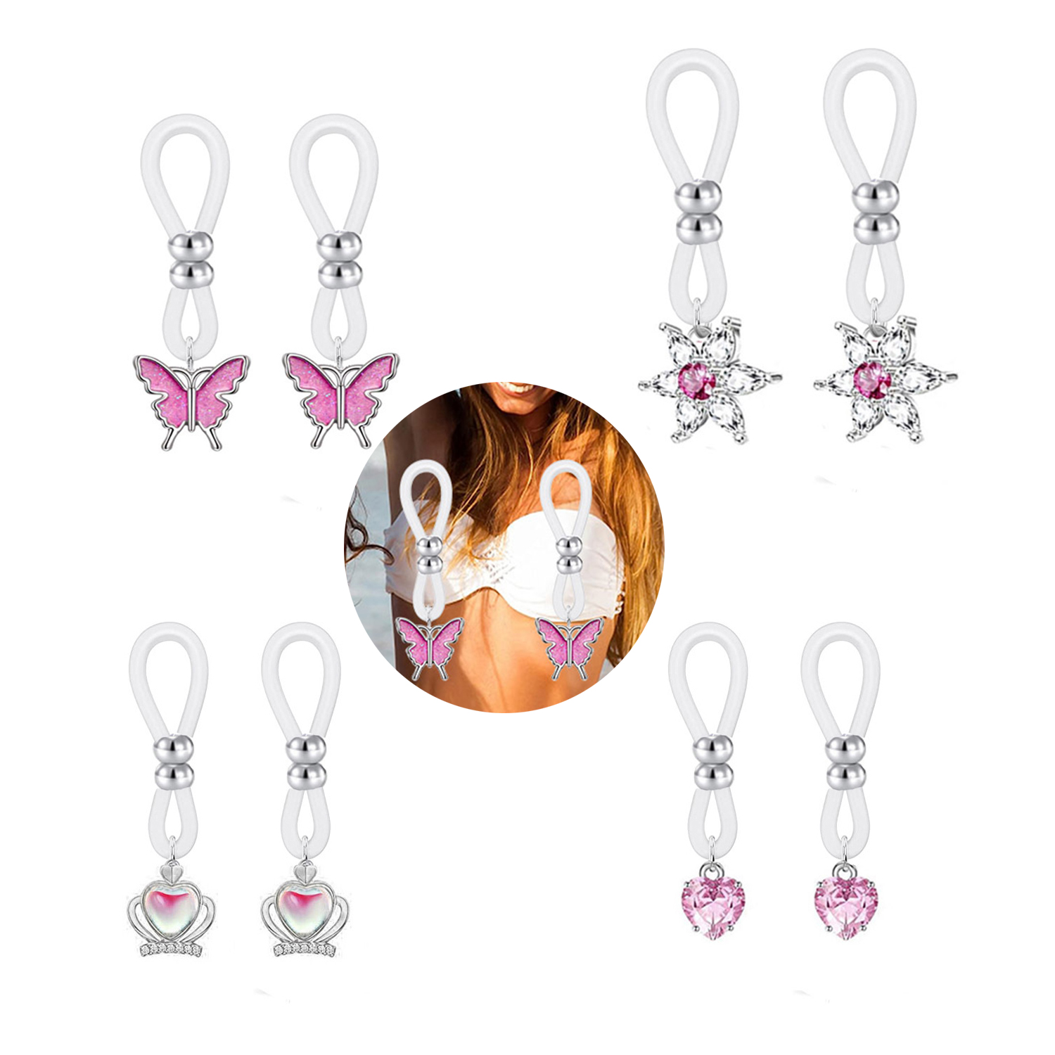 Aleación de silicona mariposa  - Body Jewelry Nipple Rings reseña y precio