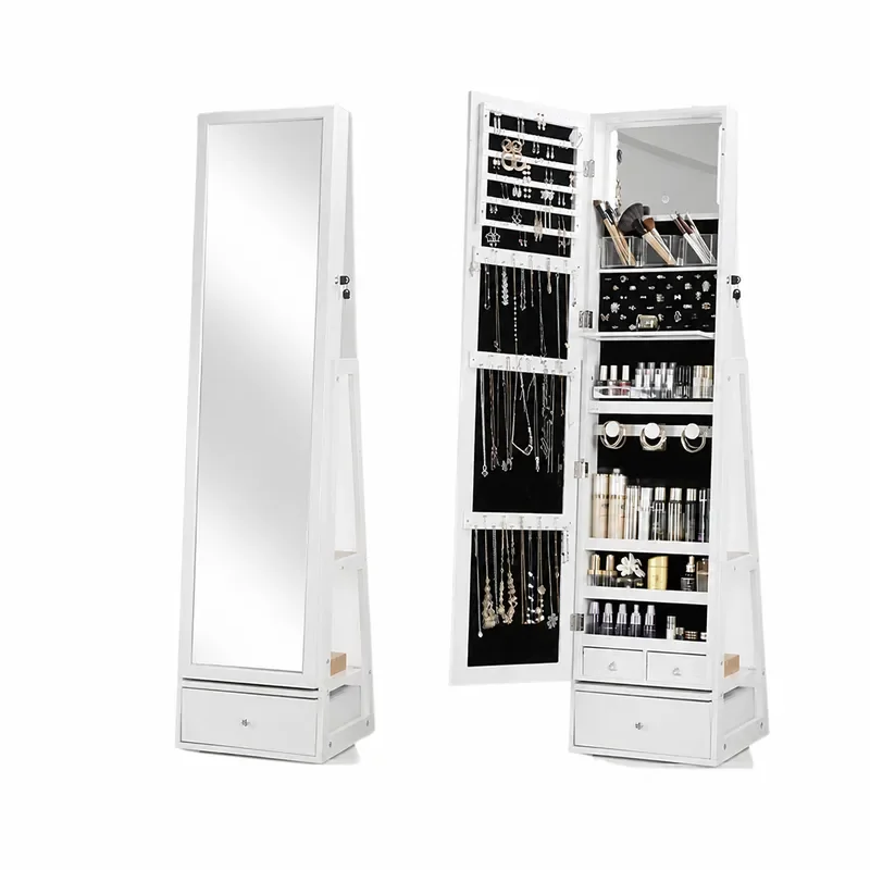 Espejo de pie giratorio de cue - Body Jewelry Storage reseña y precio