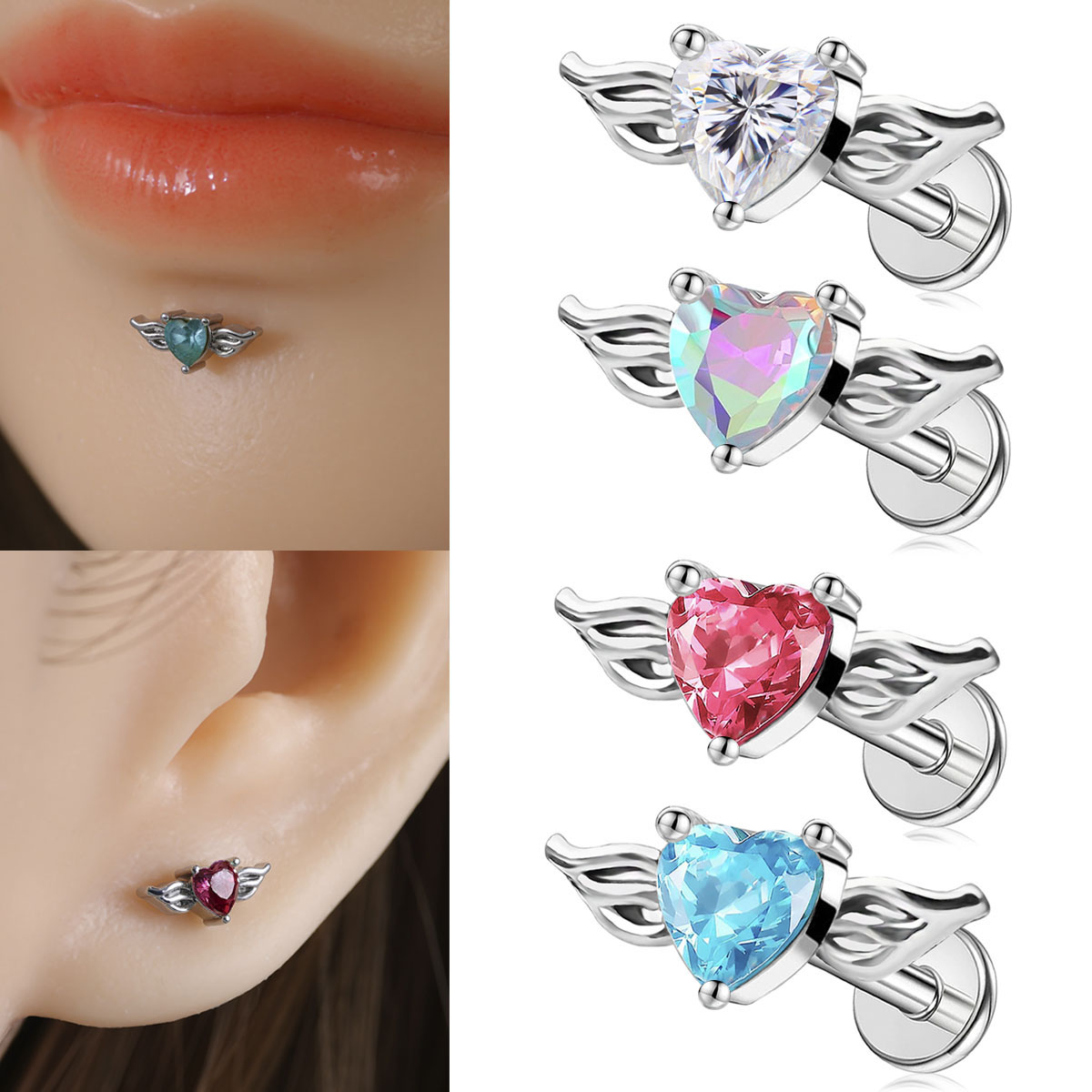 1 Pieza Piercing de Labio de A - Body Jewelry Back reseña y precio