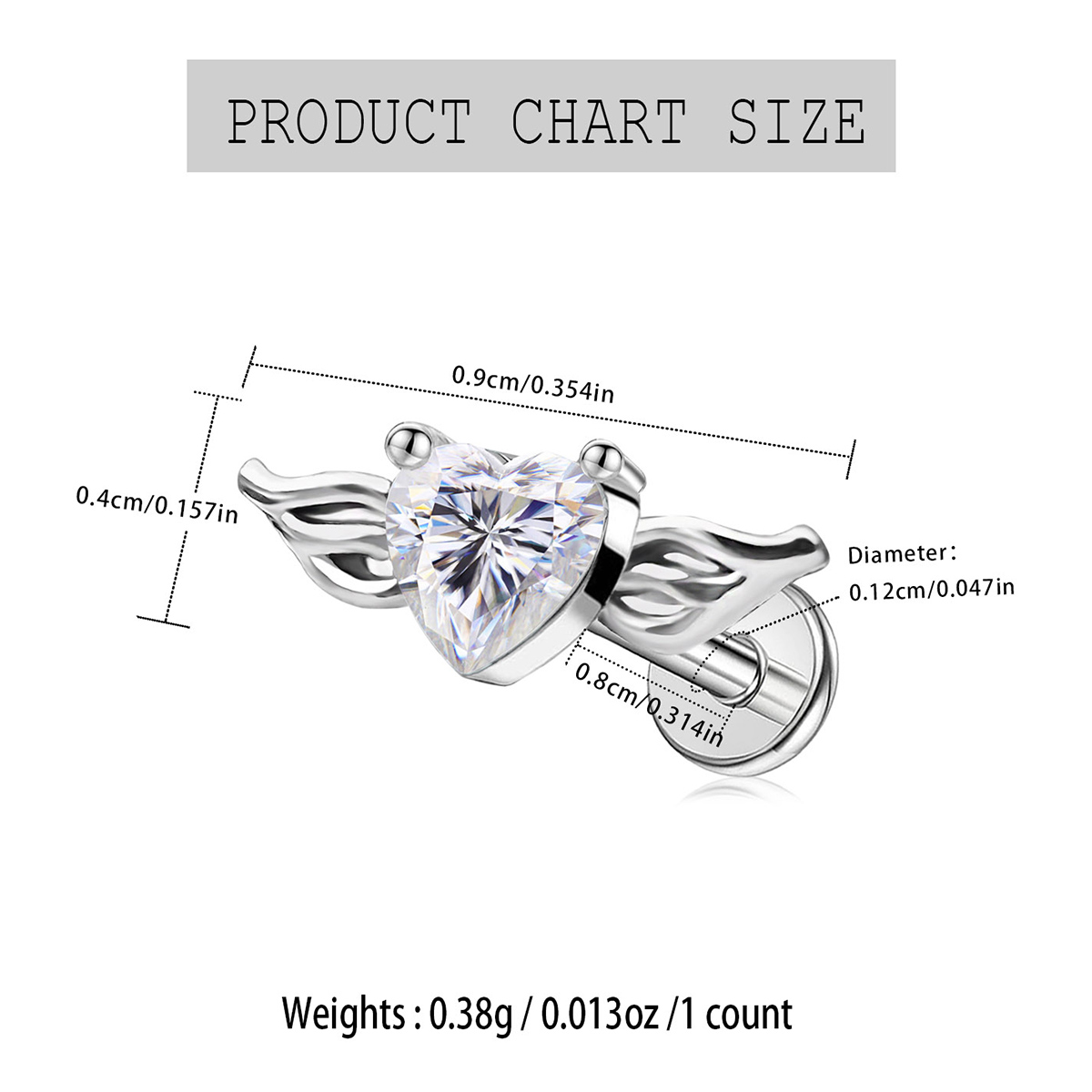 1 Pieza Piercing de Labio de A - Body Jewelry Back reseña y precio