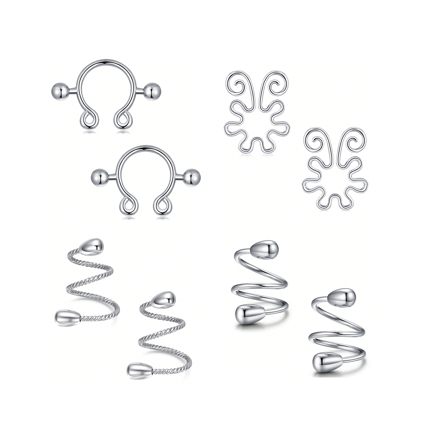 8 Uds anillos de pezón falsos  - Body Jewelry Nipple Rings reseña y precio