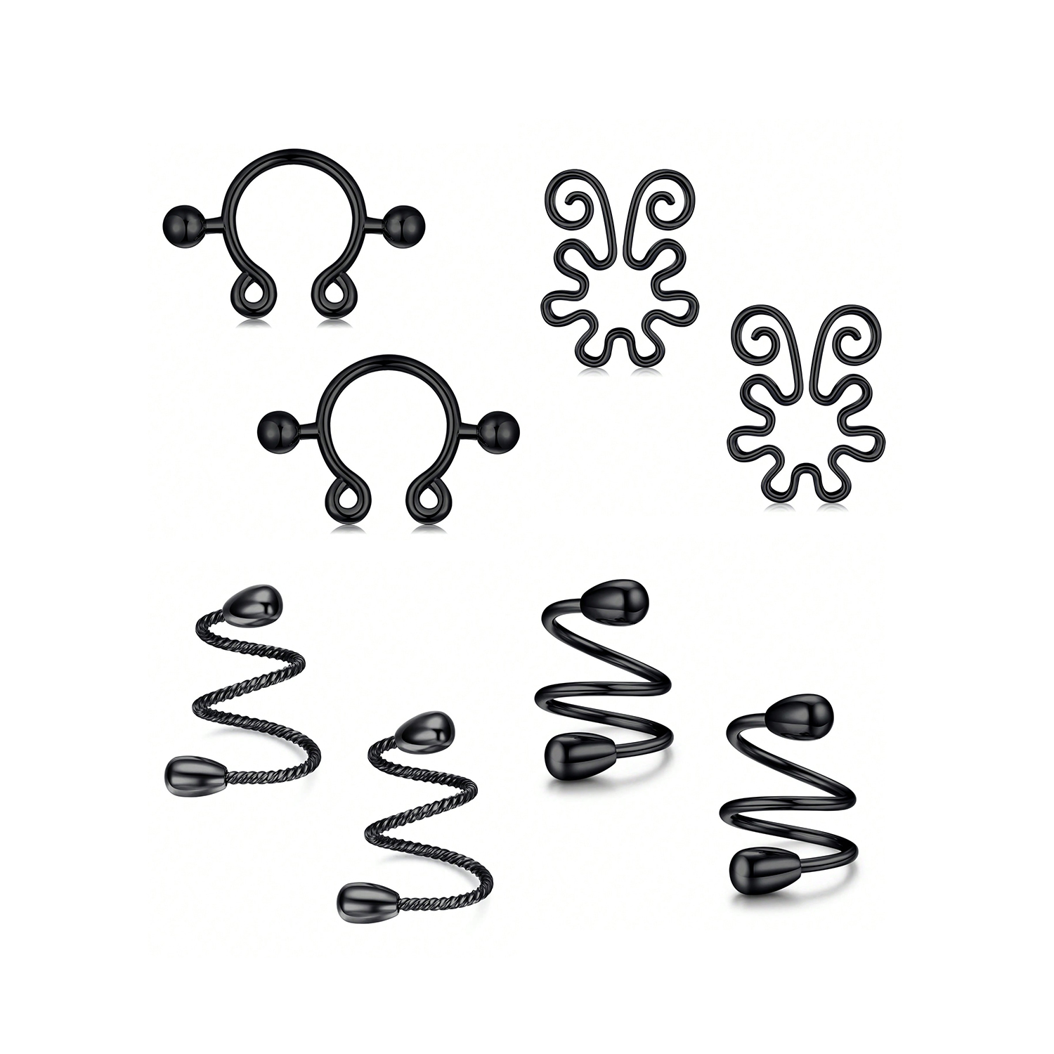 8 Uds anillos de pezón falsos  - Body Jewelry Nipple Rings reseña y precio