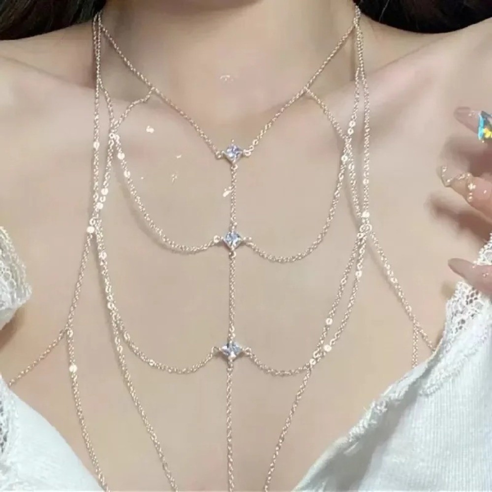 Cadena de cuerpo de lujo plate - Body Jewelry Trend reseña y precio